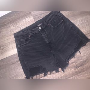 American Eagle Black Distressed Shorts